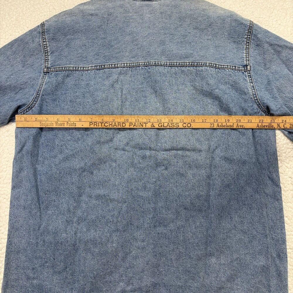 VTG Cabin Creek Women Sz. L Denim Jean Barn Chore Shacket Jacket 4 Pockets - Picture 9 of 10